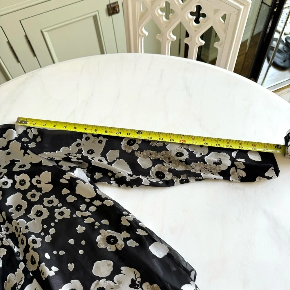 Alice + Olivia Belle Mandarin-Collar Floral-Print Blouse Sz S - Picture 11 of 11